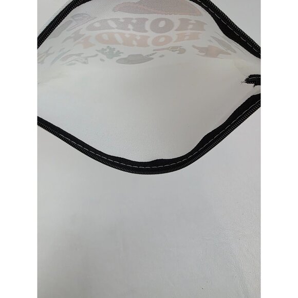 New Howdy Howdy Western Themed Zippered Canvas Pouch Bag Makeup Toiletries - Picture 6 of 6